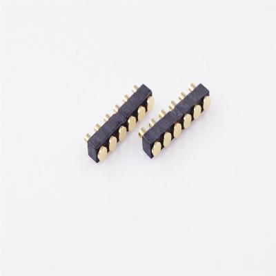 China Target Pin Female Pogo Pin 6 Terminal 4.5mm Height Pin Connector 2.54mm Pitch For Contact SMT Spring Loaded Flat Surface for sale