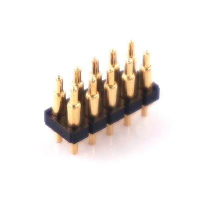 China Pin Spring Loaded Pogo Pin Connector Male 7.0 Mm Size 2.54 Mm Pitch 10 Position 2x5 Pins Double Row Contact Strip 2.54 Modular Grid for sale