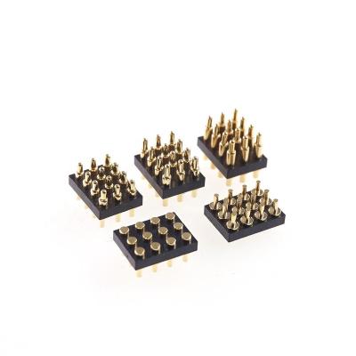 China Spring Pin Or Female Male Female Pin Header Through Holes PCB 3x4 Grid 2.54 Mm Pitch 12 Positions 3 Row Pogo Pin Connector for sale