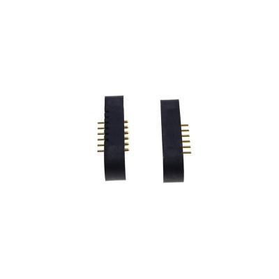 China Magnet Embedded Spring Terminal 2.0mm Pitch Gold Plated Solder Traight Male Female PCB 3u Connector 6 Magnetic Pogo Pin Male Female Pins for sale