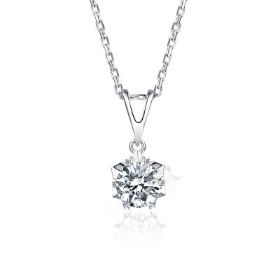 China CLASSIC 925 Moissanite Necklace Silver Luxury Vvs Moissanite Diamond Snowflake Pendant Necklace for sale