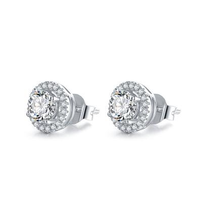 China CLASSIC hot sale jewelry GRA certificate moissanite 3mm 4mm 5mm 6.5mm solid gold stud earrings moissanite 3mm 4mm 5mm 6.5mm for sale