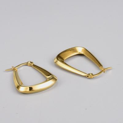 China Hiphop Vintage Geometry Cavity Thick Round Stainless Steel Earrings 18k Gold Plated Circle Earrings For Girls for sale