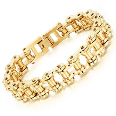 China Hot Selling Mens Designer Famous Brands Stainless Steel PVD 18K Gold Bangle Stainless Steel Jewelry Magnetic Men's Punk Bracelet for sale