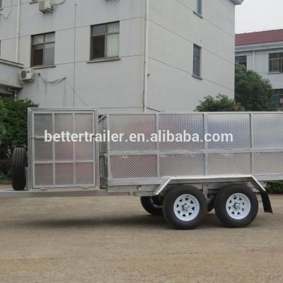 China Hydraulic Tipping Aluminum Car Trailer Trailer With Super Big Toolbox for sale