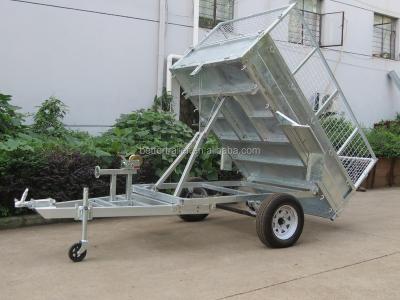 China Hot Dipped Galvanized Car Trailer Single Cage Tipper Trailer , Tipping Utility Trailer for sale