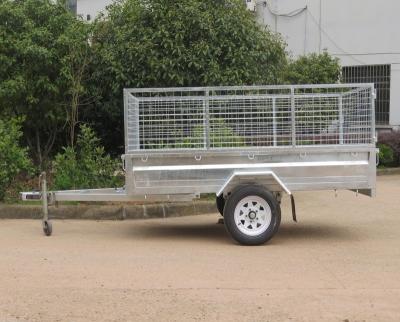 China Car Trailer Longer Drawbar Easy Manual Tilting Cage Trailer for sale