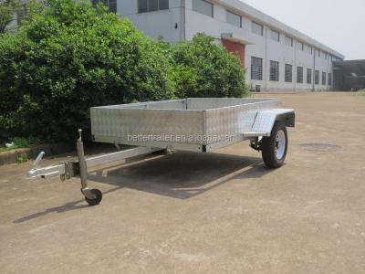 China Light Weight Car Trailer Mid Size Box Trailer , Single Axle Aluminum Tilting Box Trailer for sale