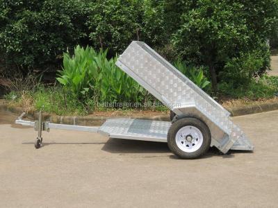 China Lightweight Car Trailer Small Easy Tow Trailer , Motorbike Aluminum Tilting Box Trailer for sale