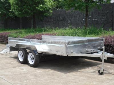 China Car trailer diamond steel floor, 12x5 car racing tandem trailer, with ramp transport trailer, for sale