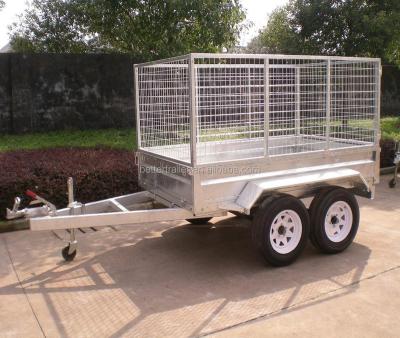 China Mesh Caged Utility Car Trailer Twin Axle Transport Trailer for sale