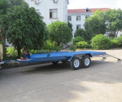 China Car Trailer Electric Winch Tilting Car Flatbed Trailer for sale