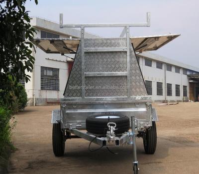 China Car Trailer Single Axle Tool Trailer, Braked Aluminum Toolbox Ladder Rack Tradesman Trailer for sale