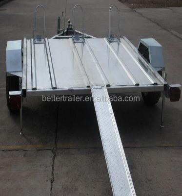 China Car Trailer Loading Ramp Ribbed Steel Floor Small Motorbike Trailer for sale