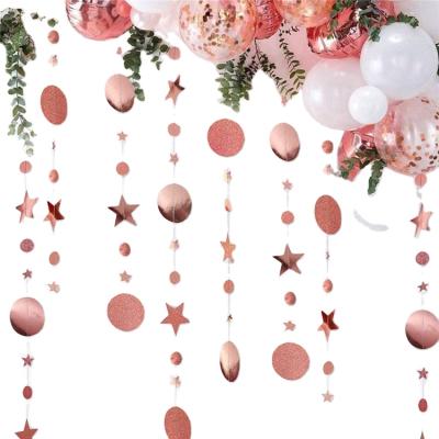 China High End Rose Gold Silver Black Glitter Star Sequin Rain Curtain Wedding Birthday Party Decoration Supplies Foil Party Supplies for sale