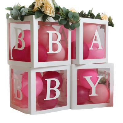 China Transparent PVC A-Z Letter Balloon Box Baby Shower Party Decoration For Gender Reveal Decorative Party Supplies for sale