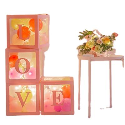 China Transparent PVC Wedding Party Decoration LOVE Balloon Box For Valentine's Day Supplies for sale