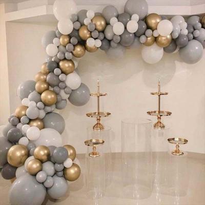 China Latex Gray Metal Balloon Chain Costume Amazon Party Wedding Venue Layout Background Wall New Year Decoration for sale