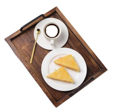 China 100% Hot Sales Eco-friendly Wooden And Bamboo Tray For Food Natural Wood Wooden Serving Tray Wood Plate Tray for sale