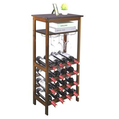 China 100% eco-friendly wood and bamboo vertical wooden wine rack high quality modern style creative wine rack for sale