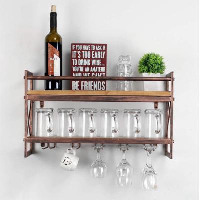 China 100% Eco-Friendly Hot Selling Wood And Bamboo Wine Racks For Wall Hanging Wine Glass Rack Wine Rack Peg Wall Mounted for sale