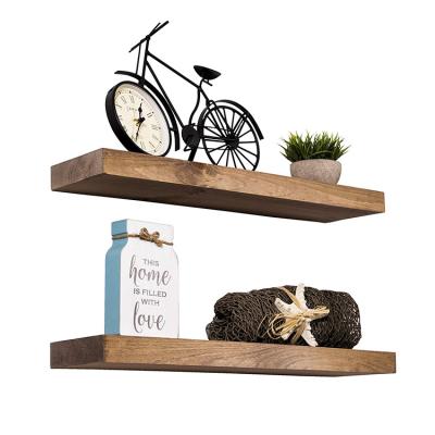 China Storage Natural Wood Shelf Display Rack Hanger Floating Floating Floating Shelf for sale