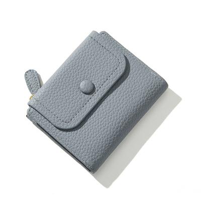 China New Fashion Ladies All-match Waterproof Change Purse Simple Solid Color Small Card Multi Wallet for sale