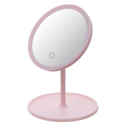 China Wholesale Supplement Dormitory Student Magnifying Desktop Dresser Folding Portable LED Makeup Mirror With Light for sale