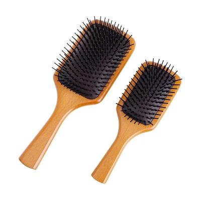 China Wholesale Smooth Air Cushion Beech Wood Ribs Scalp Massage Hair Brush for sale