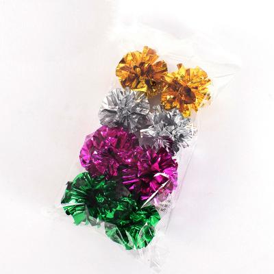 China Viable Cat Toys Crinkle Paper Toy Mylar Cat Ball Toy Colorful Ring for Kitten Crinkle Paper for sale