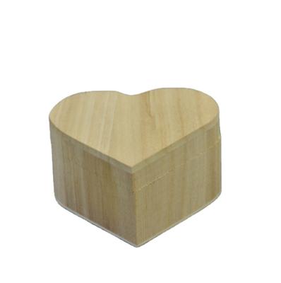 China Creative China Design Heart Shape Flip Storage Box Wooden Gift Box for sale