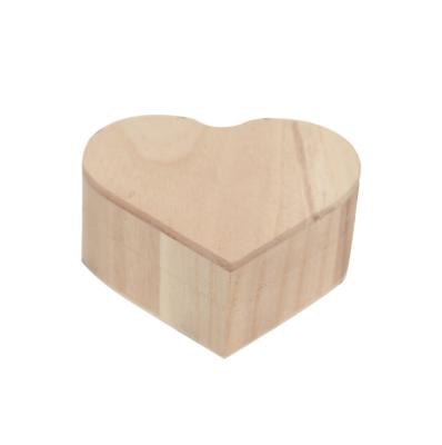 China China factory wholesale custom love shape gift box clamshell wooden jewelry box for sale