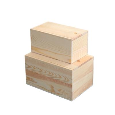 China China Unfinished Wooden Storage Box With Slide Lid Rectangular Gift Box for sale