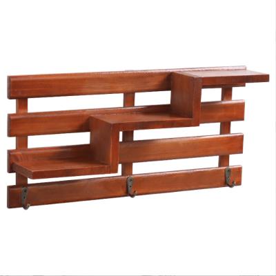 China Wooden Wall Shelf (Other) Design Retro Wall Adjustable Creative Customizable Storage Rack for sale