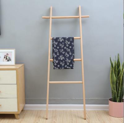 China Unique Style Adjustable Ladder Rack Solid Wood House (Other) Drying Rack Homestay Coat Rack for sale