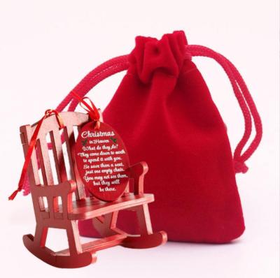 China Paradise Eco-Friendly Wooden Memorial Christmas Decoration Home Red Christmas Chair Ornament for sale