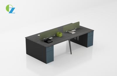 China Office Staff Computer Work Desk Workstation With File Cabinet Working Workspace en venta