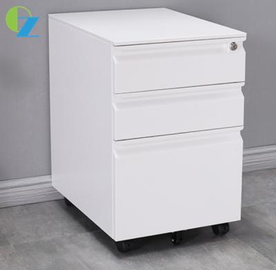 China Light Grey Goose Neck 3 Drawer Mobile Pedestal Cabinet No Handle for sale