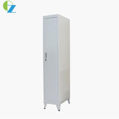 China 1mm Vertical Single Door Steel Locker Staff Gym Locker With Metal Feet for sale