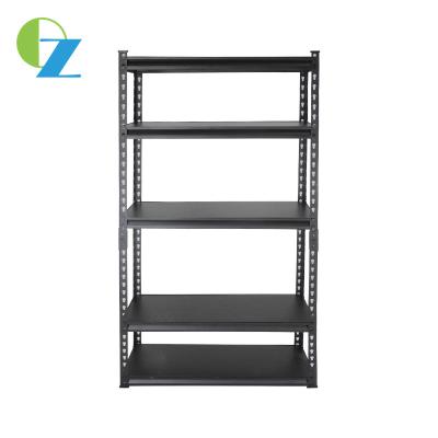 China 5 Tiers Powder Coating Warehouse Steel Storage Racks Shelf Black Shelves for sale