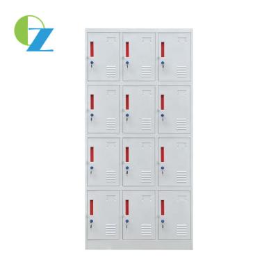 China School Luggage Clothes Metal Storage Locker Student Dormitory 12 Door Steel Locker for sale