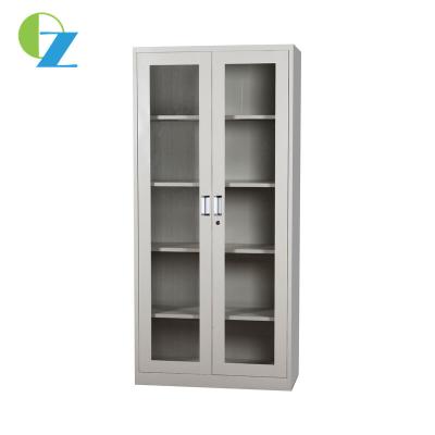 China Puerta de cristal del metal de fichero de almacenamiento del gabinete del oscilación de acero comercial de los muebles de oficinas 2 en venta