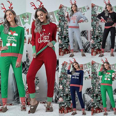 China Cute Sleepwear Female Two Piece Set Lady's Autumn Winter Plus Size Pajamas Winter Christmas Cartoon Female Breathable Pajamas Women for sale