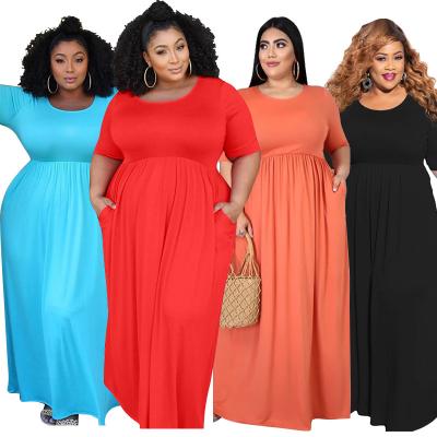 China 2021 New Arrival Breathable African Plus Size Short Sleeve Casual Dresses Women Spring Summer Clothing 5Xl Long Maternity Dress for sale