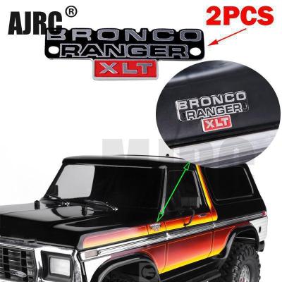 China Vehicles & Toys AJRC 2pcs 1/10 Remote Control Stereo Stainless Steel Logo Metal Badge For 2016 Trx4 Ranger TRX-4 82046-4 Bronco Rc Crawler Car NEW for sale