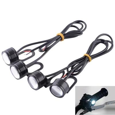 China Dual Color Motorcycle Led Headlight Mini Driving Motorcycle Led Mirror Light Universal for sale