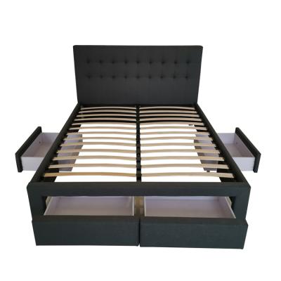 China Storage bed with drawers modern bed factory hot sale fabric bedroom furniture upholstery bed frame for sale