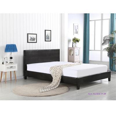 China P-29 Easy Assembly Bedroom Platform Bed Leather Queen Bed Furniture Upholstered Leather Frame for sale