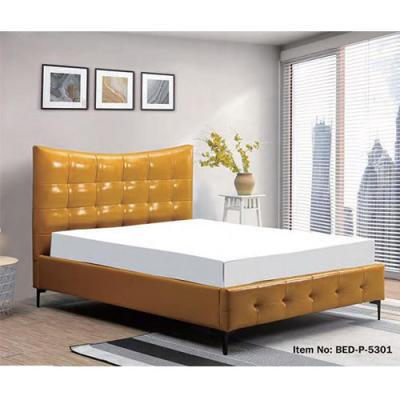 China P-5301 Easy Assembly Customized Bed Frame Queen Size High Quality Leather Upholstered Bed for sale