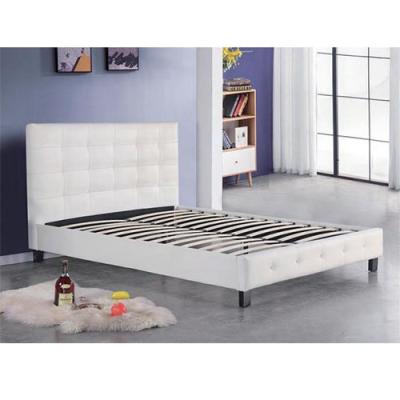 China Easy Assembly P-53 Bedroom Furniture White Modern Bed Frame King Size Leather Bed for sale